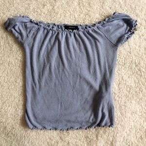 F21 light blue Frilly off the shoulder crop top 💙